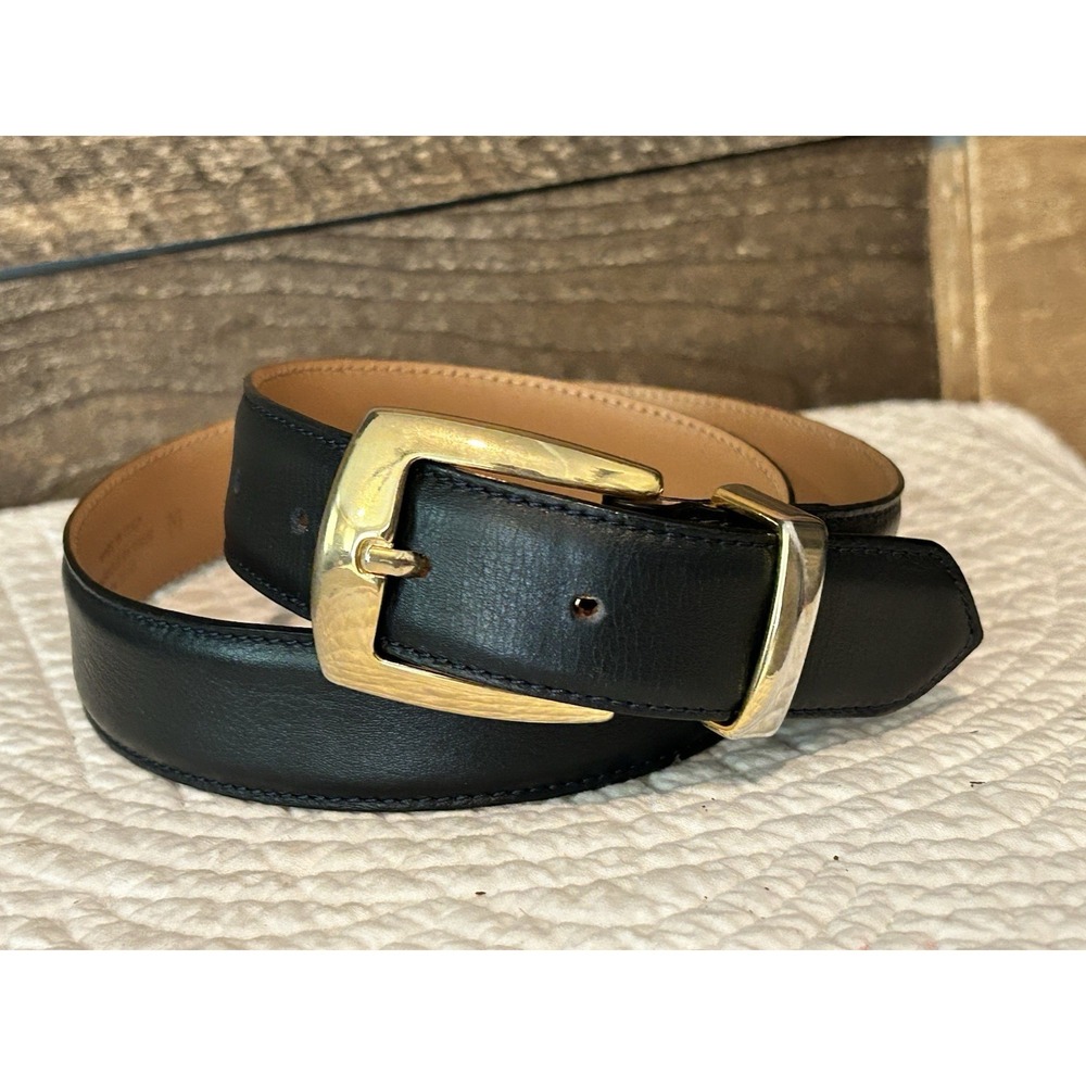 Vintage Talbots‎ Women's Black Genuine Leather Made in Italy Belt Size Medium